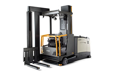 Very Narrow-Aisle Turret Trucks
Capacity: Up to 3,300 lb
Lift Height: Up to 675 in